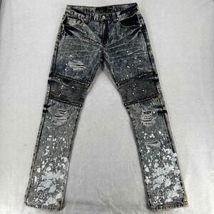 Decibel Men's Taper Black Gray Jeans Size 34x34 Distressed Streetwear Pants